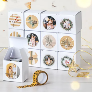 smartphoto DIY Adventskalender Askar med Runt klistermärke - 24 st