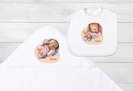 smartphoto Personligt Babykit - Badcape & Haklapp